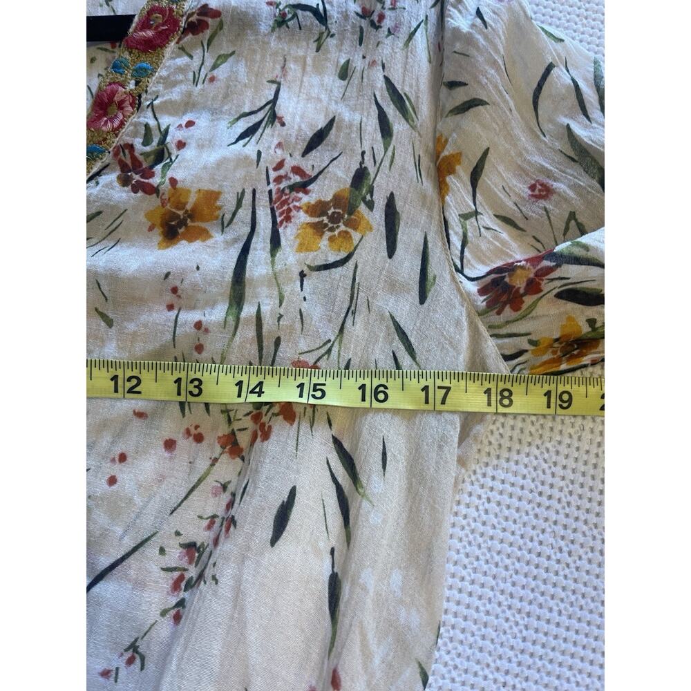 Sundance Smocked Festival Floral Embroidered Boho Peasant Cotton Dress PXS - Picture 6 of 7